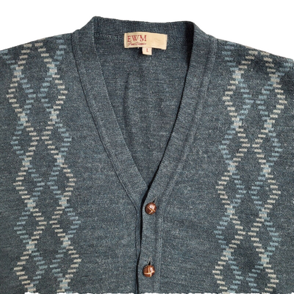 EWM Vintage 80s Green Button Front Cardigan Men's UK L