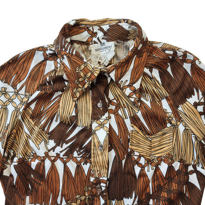 Giovannozzi 70s Vintage Brown & White Shirt Dress Women's Size 12