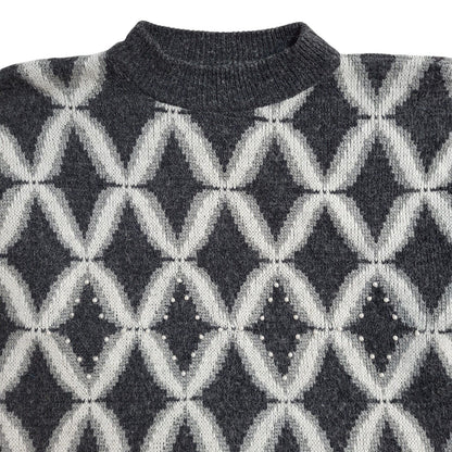C&A Vintage 90's Grey & White Round Neck Jumper UK Women's Size XL