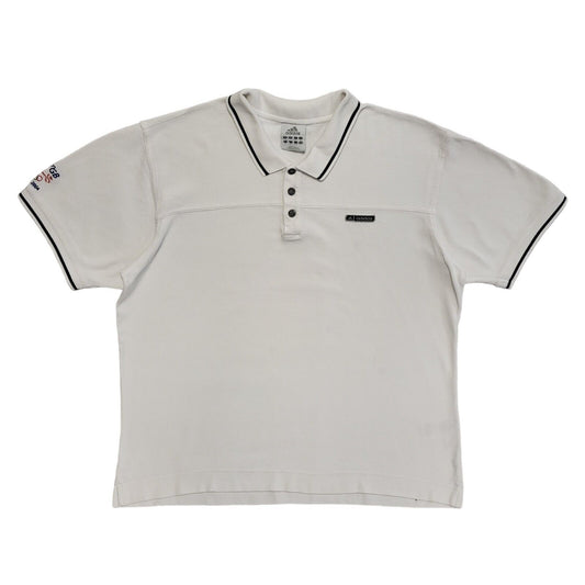 Adidas Vintage 90's White Sports Short Sleeve Polo Top Uk Men's Size XL