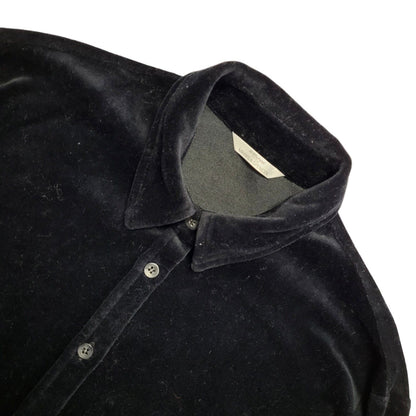 Marks and Spencer 90s Vintage Black Velour Long Sleeve Shirt Womens Size 10