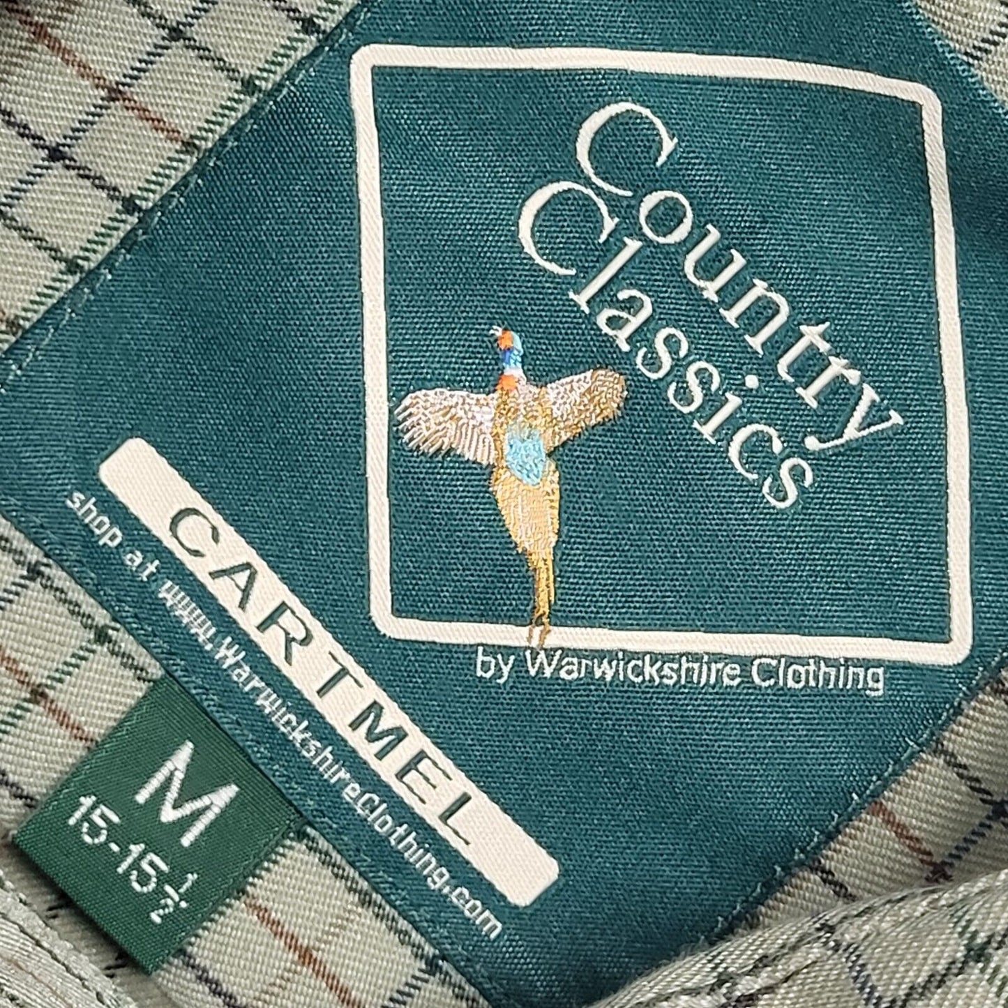 Country Classics Vintage 90's Green Checked Long Sleeve Shirt Mens UK M