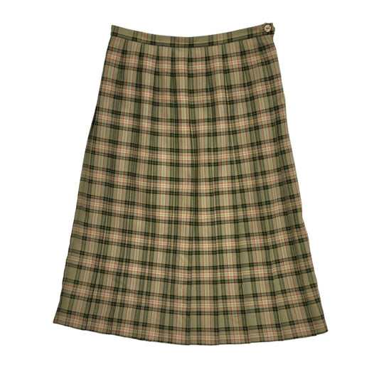 Eastex Vintage 90's Green Red Check Short Pleated Skirt Uk Women's Size 14 W32