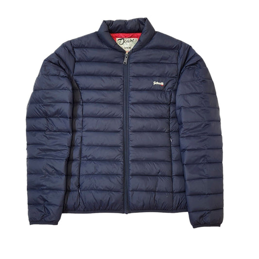 Schott Navy Blue Zip Up Down Quilted Puffer Jacket Women's Size XL