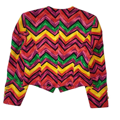 Antonio Gracia 80s Vintage Geometric Button Up Women's Jacket Size 12