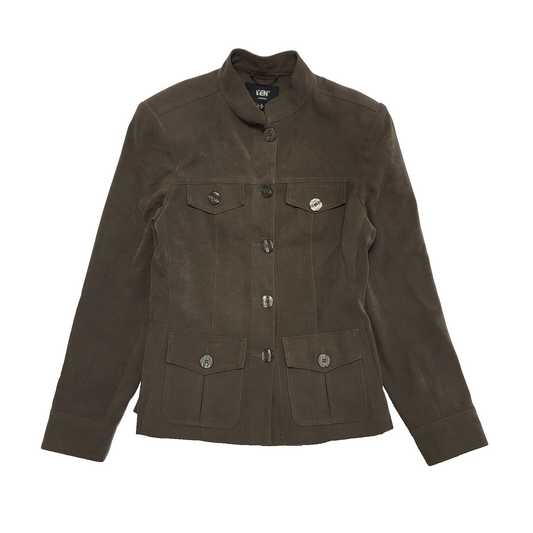 Yen London Vintage 90's Green Button Front Jacket Womens UK Size 10
