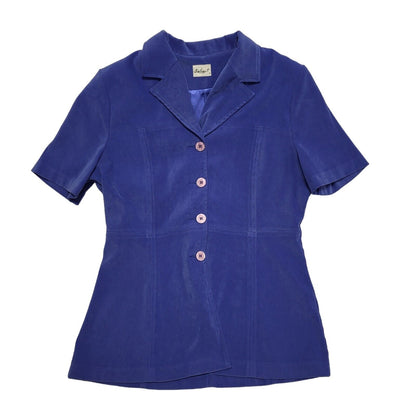 Select Vintage 80's Blue Short Sleeve Shirt Womens UK 14