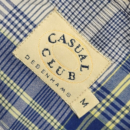 Casual Club 90's Vintage Blue & Yellow Check Shirt Uk Men's Medium
