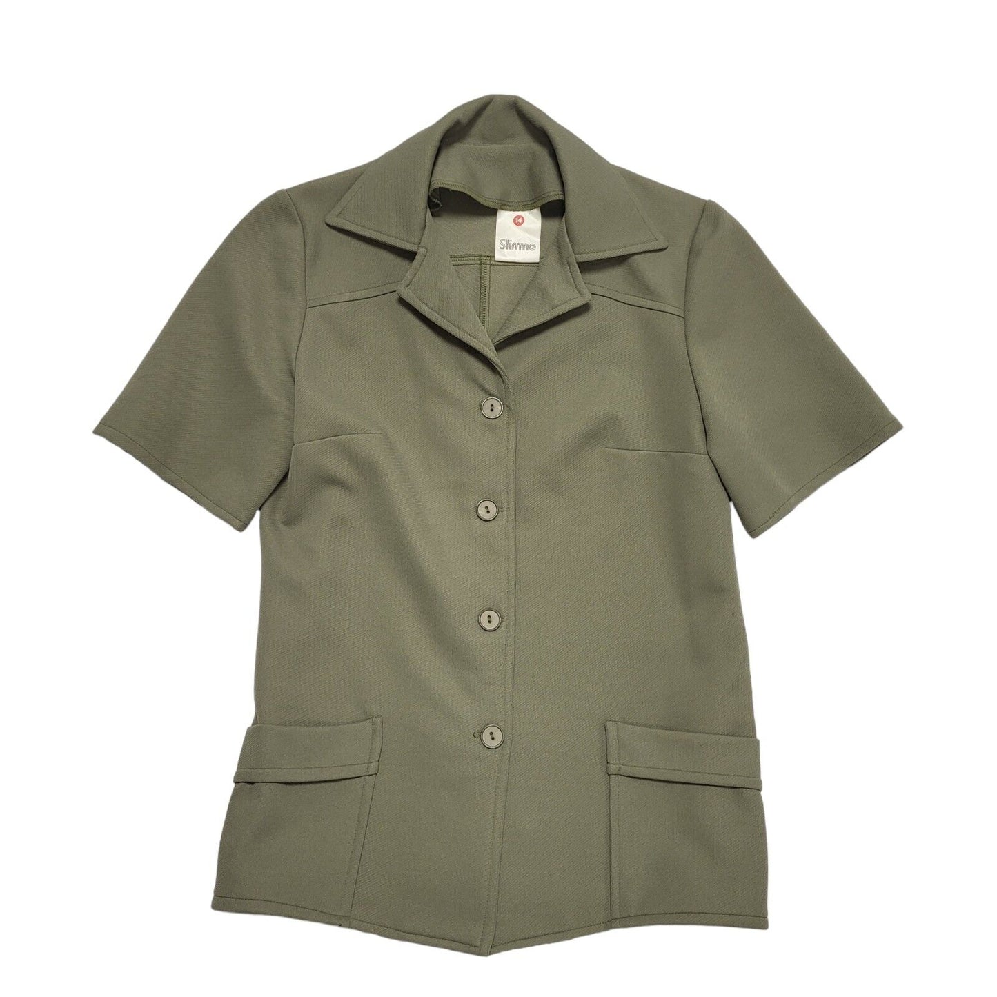 Slimma 70s Vintage Khaki 2 Piece Trouser Suit Uk Women's Size 14 W30