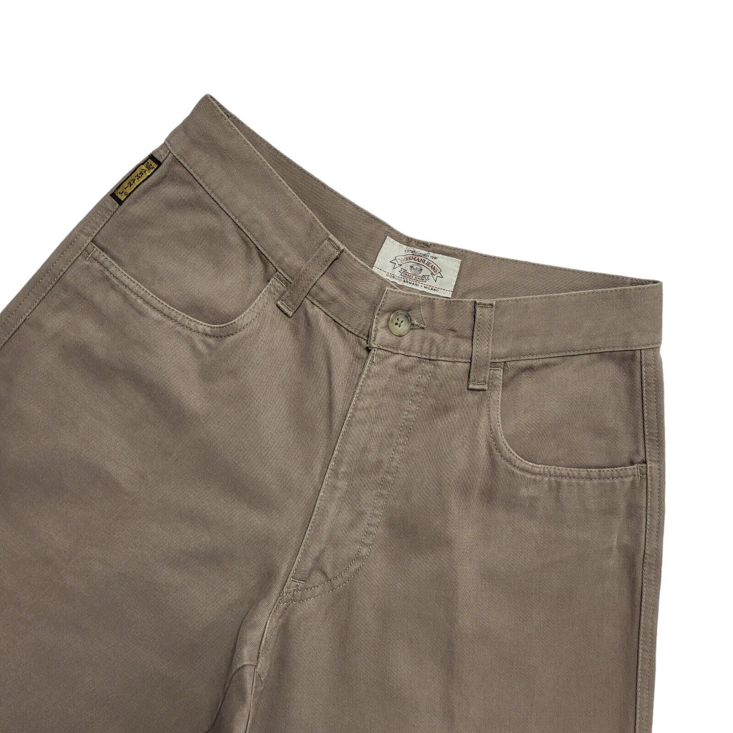 Armani Vintage 90's Mole Skin Tapered Beige Jeans UK Women's 10 W28 L31