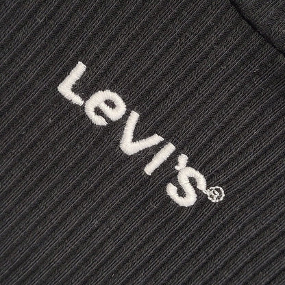 Levi's Y2K Black Round Neck Ribbed Short Sleeve Top Womens UK Size XS