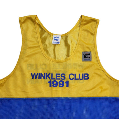 Winner Winkles Club 1991 Vintage Yellow & Blue Vest Top Boy's Size L