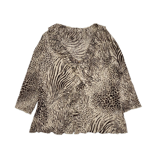 Berkertex Animal Print Button Up Blouse Womens UK 18