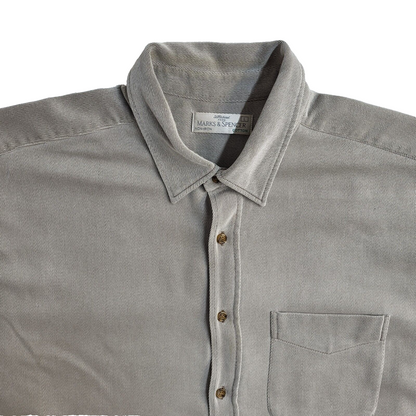 Marks and Spencer Grey Vintage 90's Long Sleeve Shirt UK Men's Size L