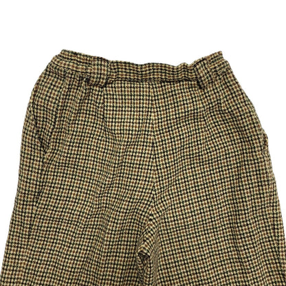 C&A 90s Khaki & Tan Check Casual Trousers Uk Women's 10 W28 L26