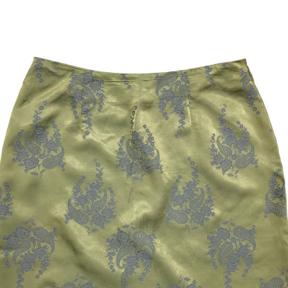 Florence & Fred Y2k Green Grey Floral Skirt Uk Women's Size 14