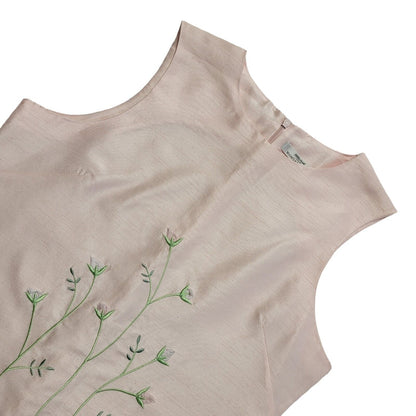 M&S Vintage 90s Pink Floral Sleeveless Dress Uk Girl's Age 14 W28-32