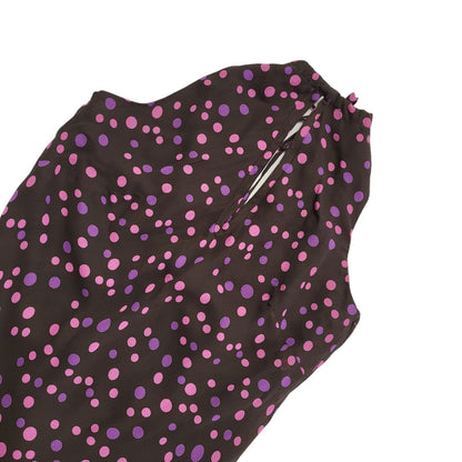 Bay Vintage 90s Pink & Purple Polka Dot Sleeveless Dress Uk Women's Size 10