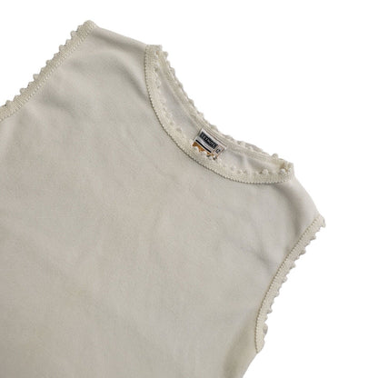 Keynote Vintage 70s White Sleeveless Top Uk Women's Size 12
