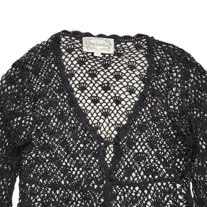 Fay Louise Vintage 90's Black  Button Up Long Sleeve Cardigan Women's UK M