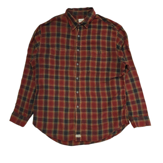 Calvin Klein 90's Red & Black Plaid Long Sleeve Shirt Mens UK M