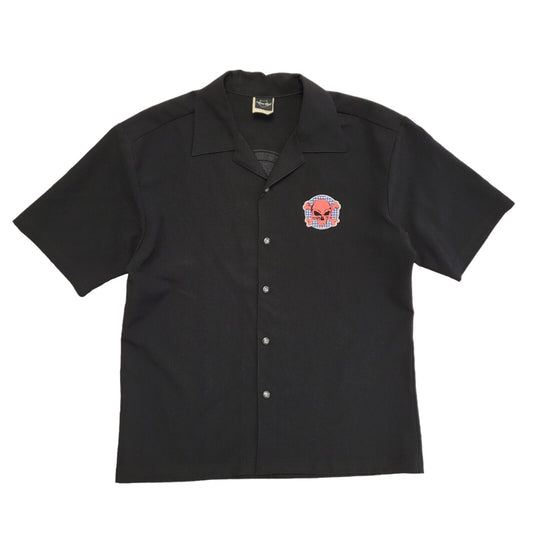 Vintage 90's Black Skull Graphic Short Sleeve Shirt Uk Men's Size L