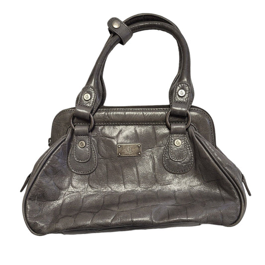 CB Grey Leather Hand Bag Uk Women's Size 10" x 7"