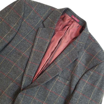 Samuel Windsor Grey Check Y2k Blazer Suit Jacket Uk Men's Size XL 44"