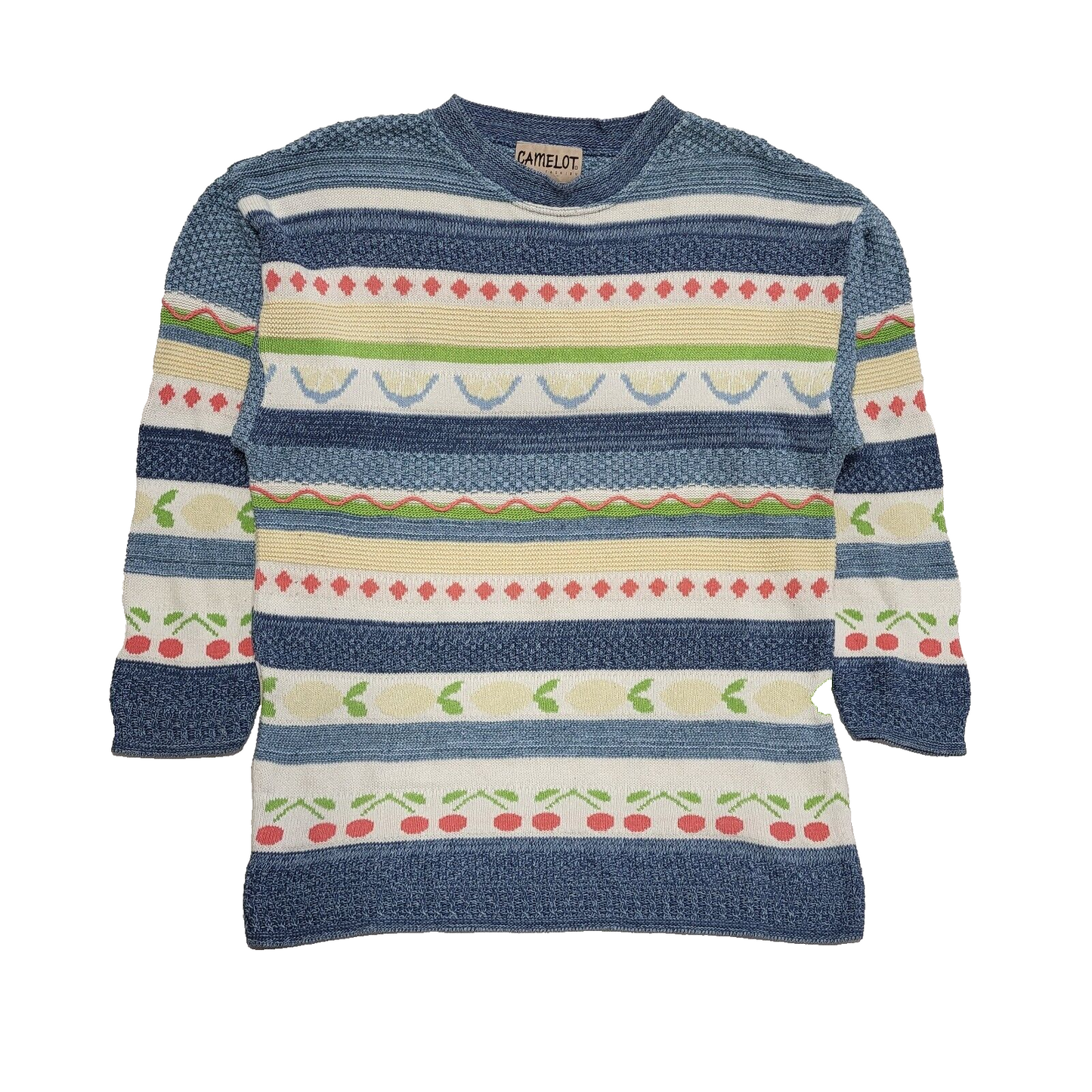 Camelot Vintage 90's Multicoloured Long Sleeve Jumper UK Womens Size L