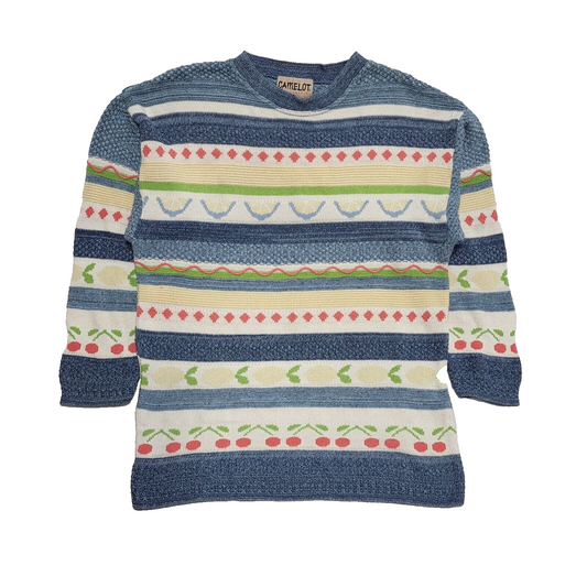 Camelot Vintage 90's Multicoloured Long Sleeve Jumper UK Womens Size L