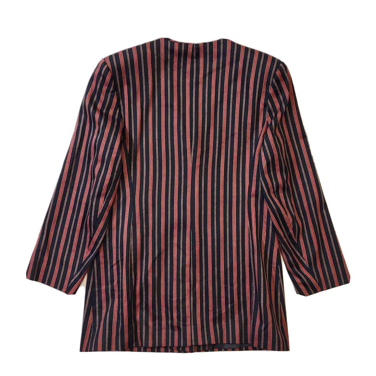 Debenhams 80s Vintage Black & Red Striped Button-Up Women's Jacket Size 14