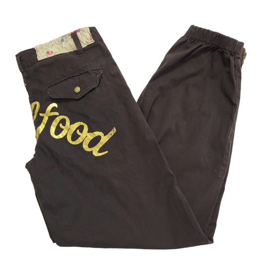 Ring Spun Vintage 90's Brown Tapered Trousers Uk Women's 12 W30 Bnwt L31