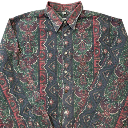 Angelo Litrico 90s Vintage Retro Abstract Long Sleeve Shirt Men's Size M