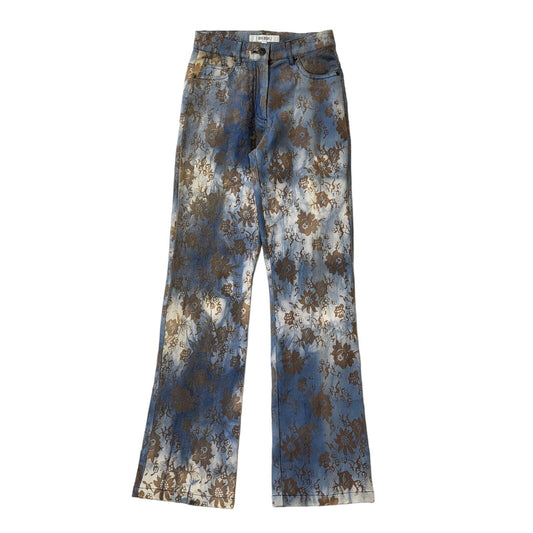 Bik Bok 90s Vintage Blue Bootcut Floral Denim Jeans Women's Size 8 W26 L32
