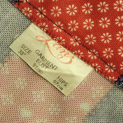 Lanz 70s Red & Blue Patchwork Button A-Line Knee Length Skirt Women's UK 8 W26