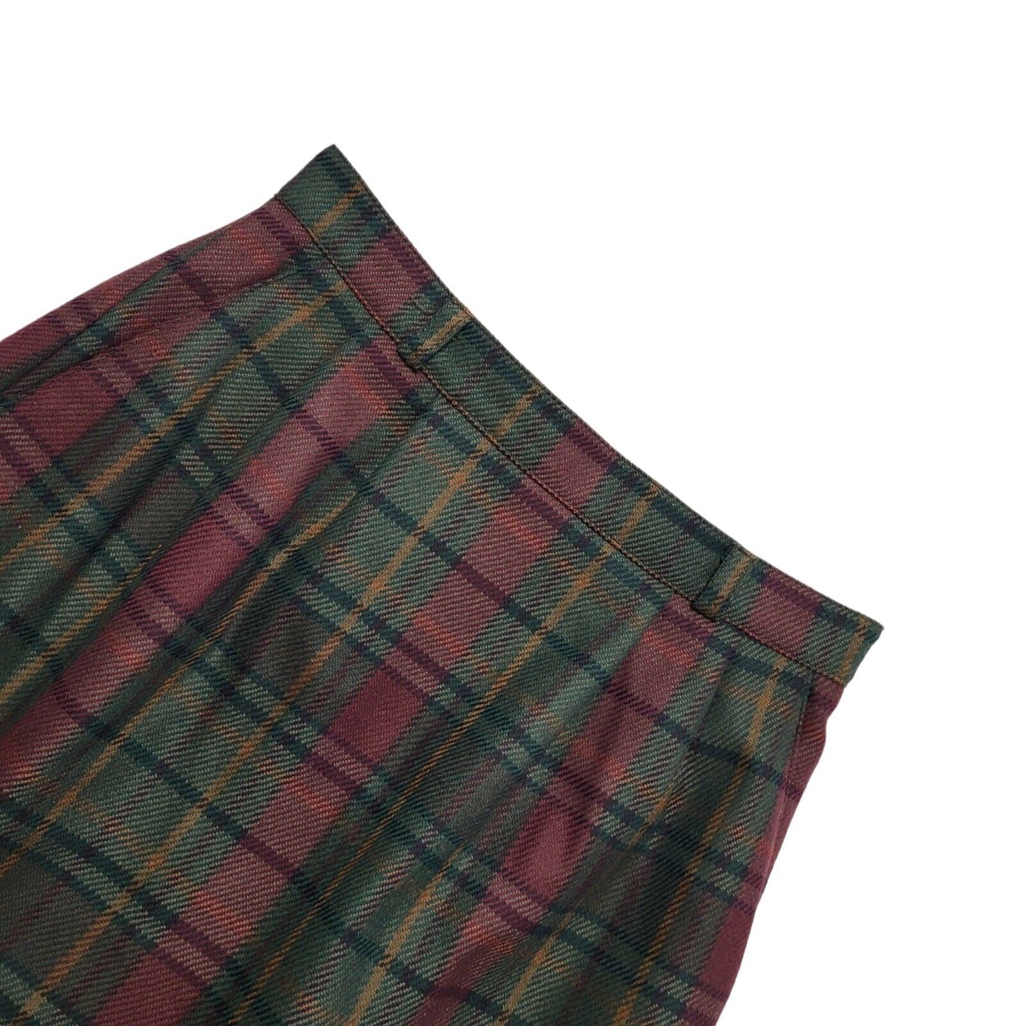 Austin Reed Vintage 80's Red & Green Check Straight Skirt Women's UK 10-12 W28