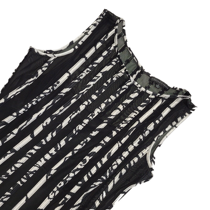 Sandra Darren Vintage 90s Black White Dress Uk Women's Size 6 W24-26