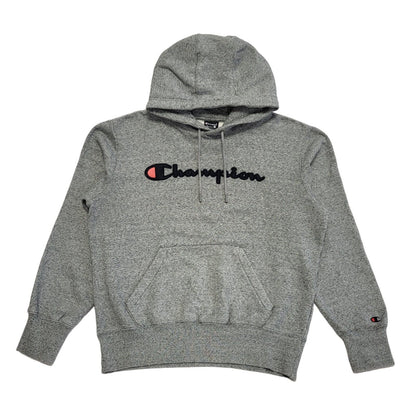 Champion Y2K Grey Short Sweatshirt Pullover Hoodie Uk Men' Size Large