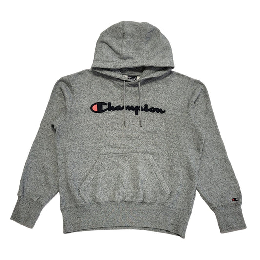 Champion Y2K Grey Short Sweatshirt Pullover Hoodie Uk Men' Size Large