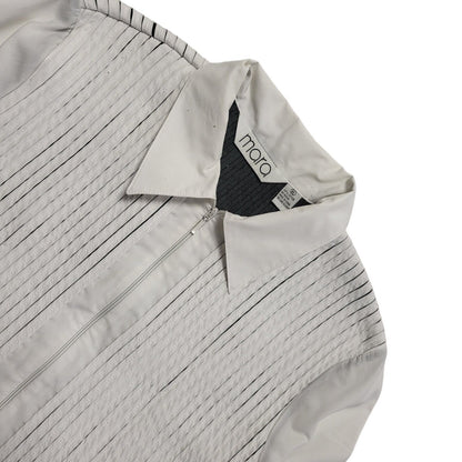 Mara Y2k White Zipped 3/4 Sleeve Shirt Uk Women's Size XL