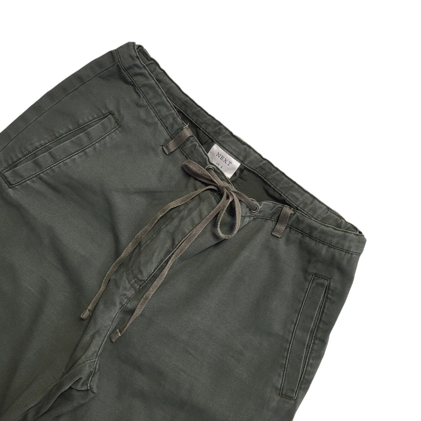 Next Green 90s Vintage Straight Leg Casual Trousers Uk Women's 8 W26 L25