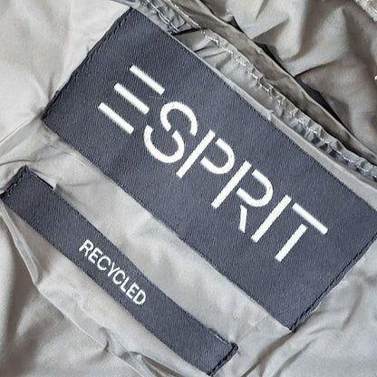 Esprit Grey Vintage 80s Zipped Quilted Rain Coat Uk Women's Size M