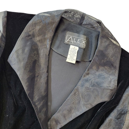 Alex Evenings 80s Vintage Black Button-Up Jacket Women's Size Small