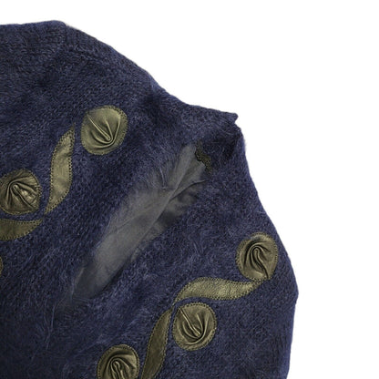 80's Vintage Blue Button Up Wool Cardigan Uk Women''s Size 18