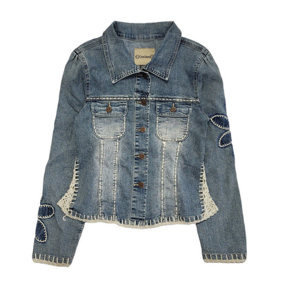 Crest Jeans Dark Blue 90s Vintage Button Denim Jacket Uk Women's Size M