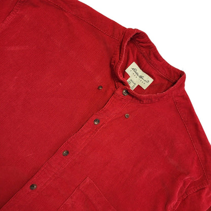 Eddie Bauer Vintage 90's Red Solid Long Sleeve Shirt Men's UK XL
