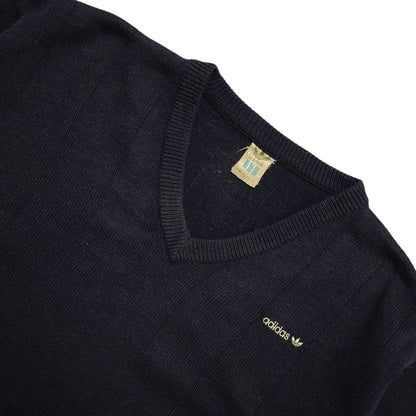 Adidas Navy Blue Vintage 90s Crew Neck Jumper Uk Men's Size Small
