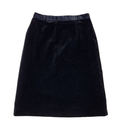 Canda C&A 90s Vintage Black Zipped Velvet Skirt Women's Size 16 W34