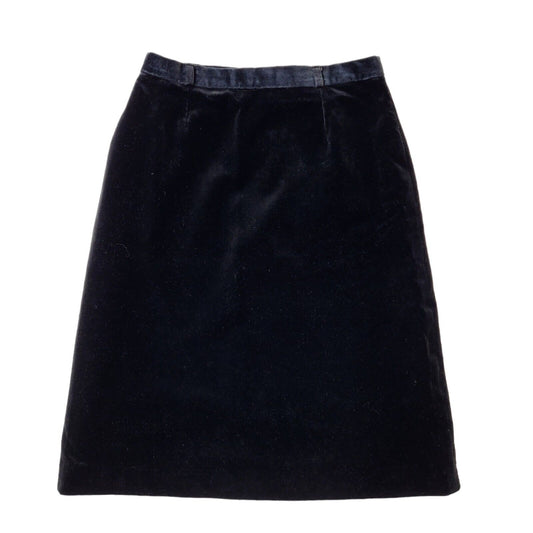 Canda C&A 90s Vintage Black Zipped Velvet Skirt Women's Size 16 W34