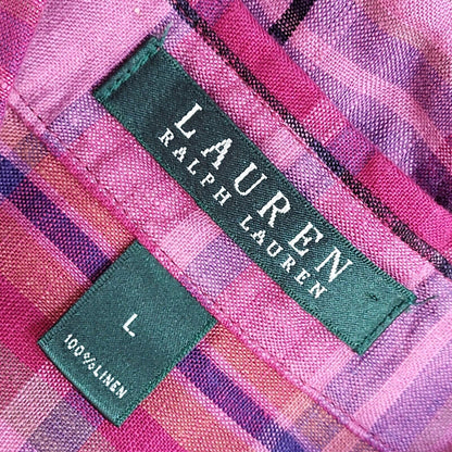 Ralph Lauren 90s Vintage Purple & Blue Check Button Shirt Uk Women's Size Large